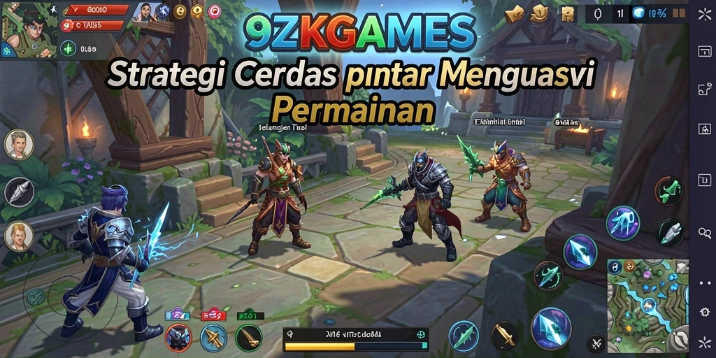 Tampilan gameplay menakjubkan dari 9ZKGAMES dengan pertempuran strategi.