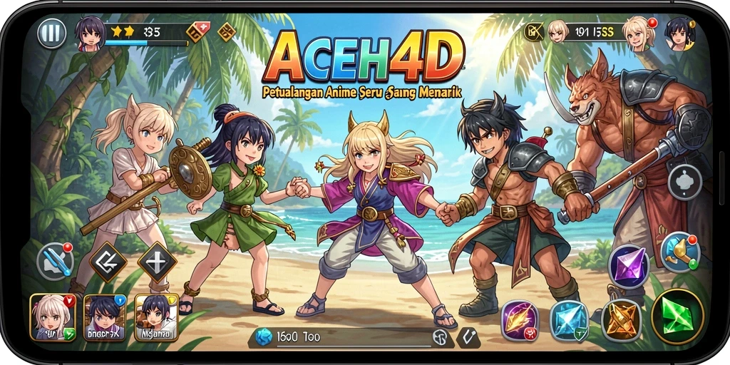 Tangkapan layar utama ACEH4D menampilkan pertarungan karakter Anime yang dinamis.