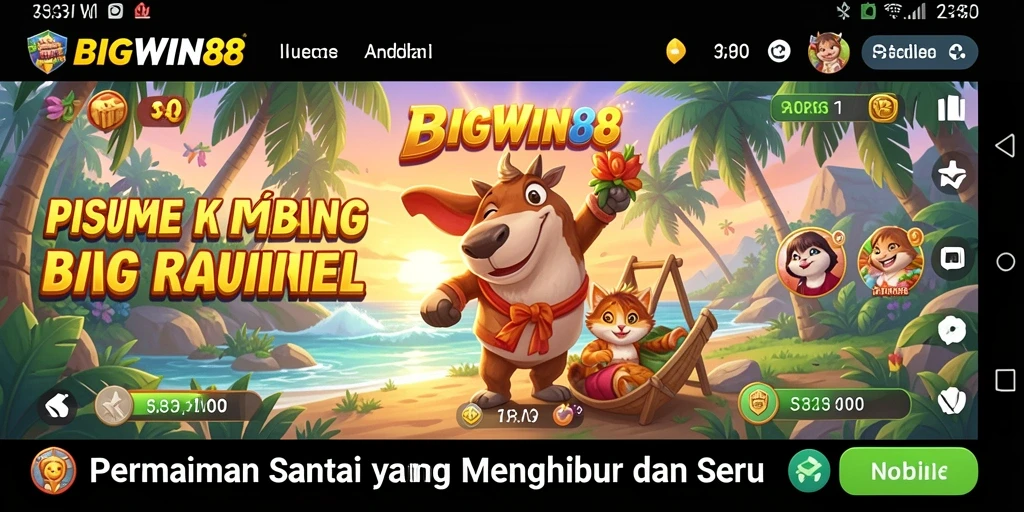 Tampilan gameplay BIGWIN88 yang ceria dan menghibur.