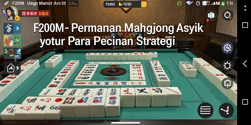 Screenshot gameplay F200M menampilkan suasana seru permainan Mahjong.