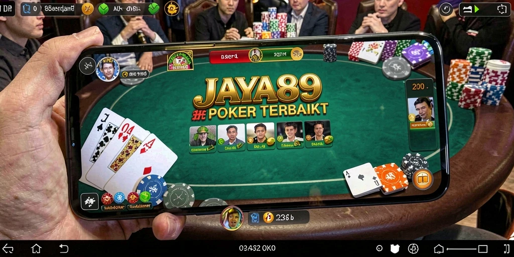 Screenshot utama JAYA89 menampilkan gameplay poker yang seru.