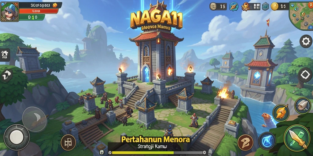 Gameplay menarik dalam NAGA11 dengan strategi tower defense yang dinamis.
