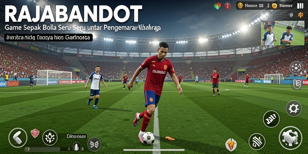 Tampilan gameplay menarik dari RAJABANDOT dengan aksi sepak bola yang mendebarkan.