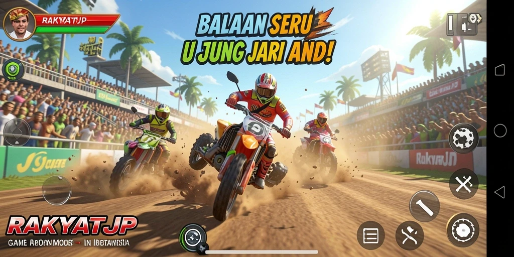 Tampilan gameplay Racing yang mendebarkan dan seru.