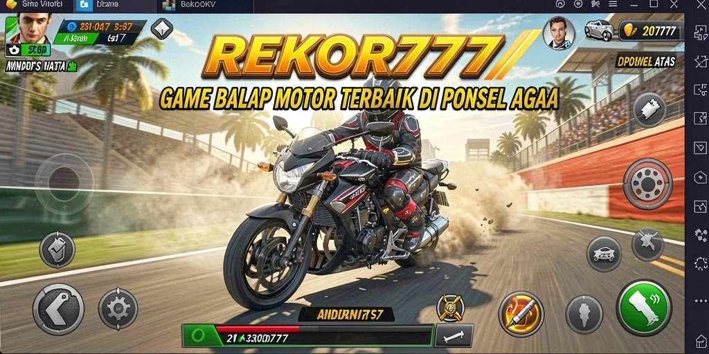 Tampilan seru balapan motor dalam REKOR777.