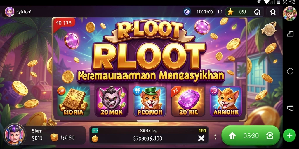 Screenshot gameplay RPLOOT yang menampilkan fitur slot menarik.
