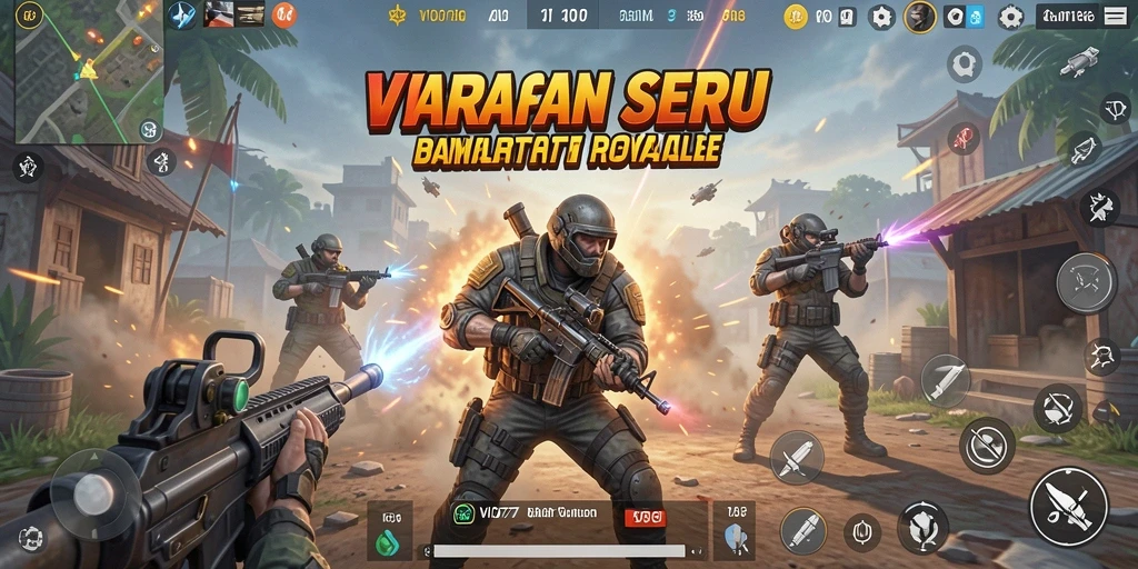 Screenshot VIO77 menampilkan pertarungan seru dalam gameplay Battle Royale.