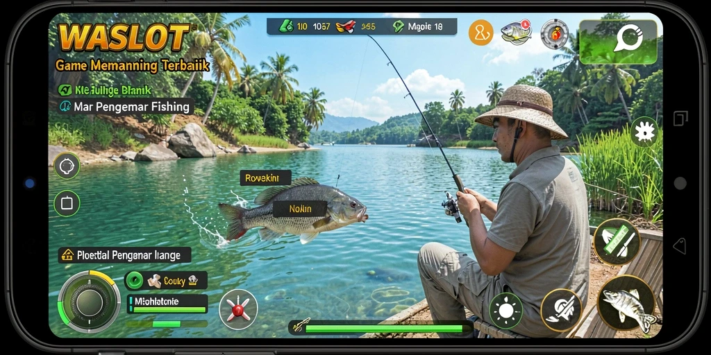 Screenshot tampilan menarik dari gameplay Fishing di WASLOT.