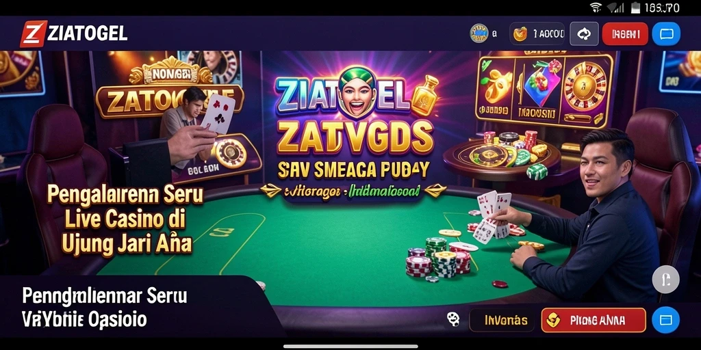 Tampilan gameplay Live Casino di ZIATOGEL dengan dealer langsung dan grafik yang menawan.